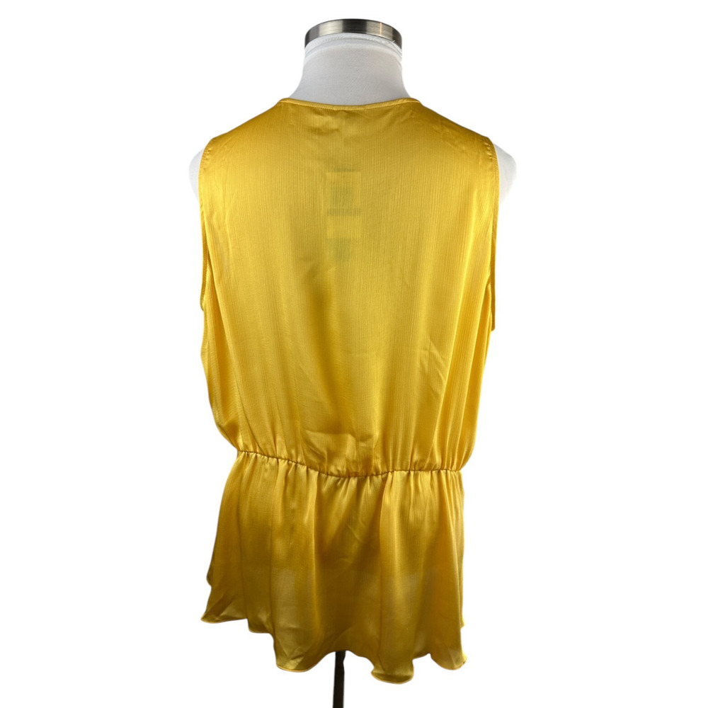 NWT Melissa McCarthy Seven7 Drape Faux Wrap Sleeveless Satin Blouse Plus Size 2X - Picture 13 of 15